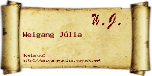 Weigang Júlia névjegykártya